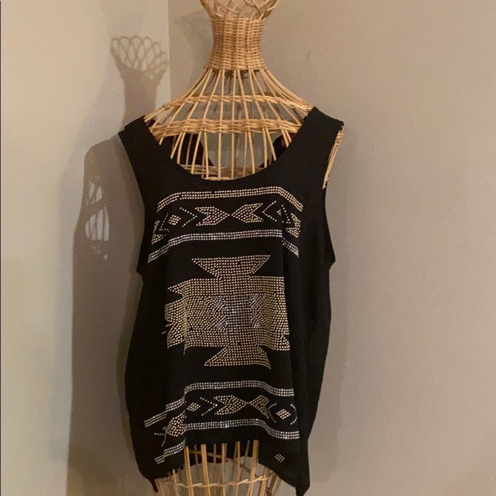 🌙✨ Bedazzled Tribal Tank Top